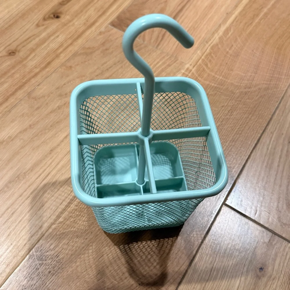 IKEA Pale Green Mesh Cutlery Caddy Utensil Holder NWT Kitchen Organization Hook